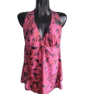 ACX Swim Pink Floral Swimsuit Dress 1X